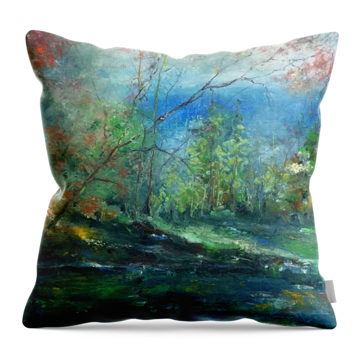 Southern Landscape Throw Pillow featuring the painting Enchanted Afternoon by Robin Miller-Bookhout