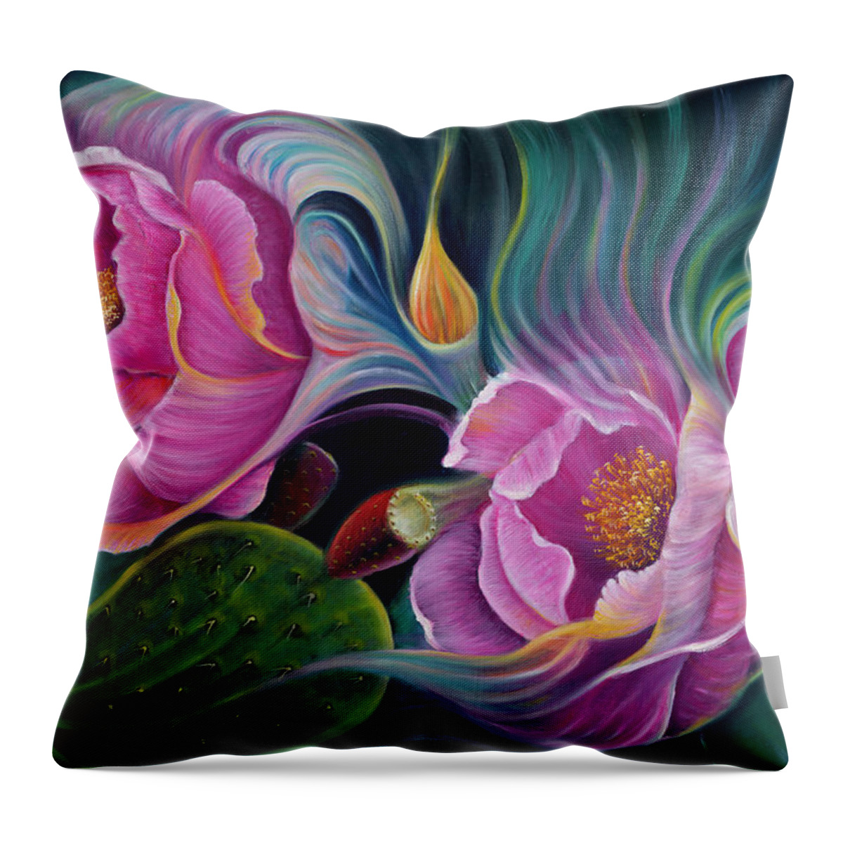 Flower Throw Pillow featuring the painting Enchanted Blossoms by Claudia Goodell