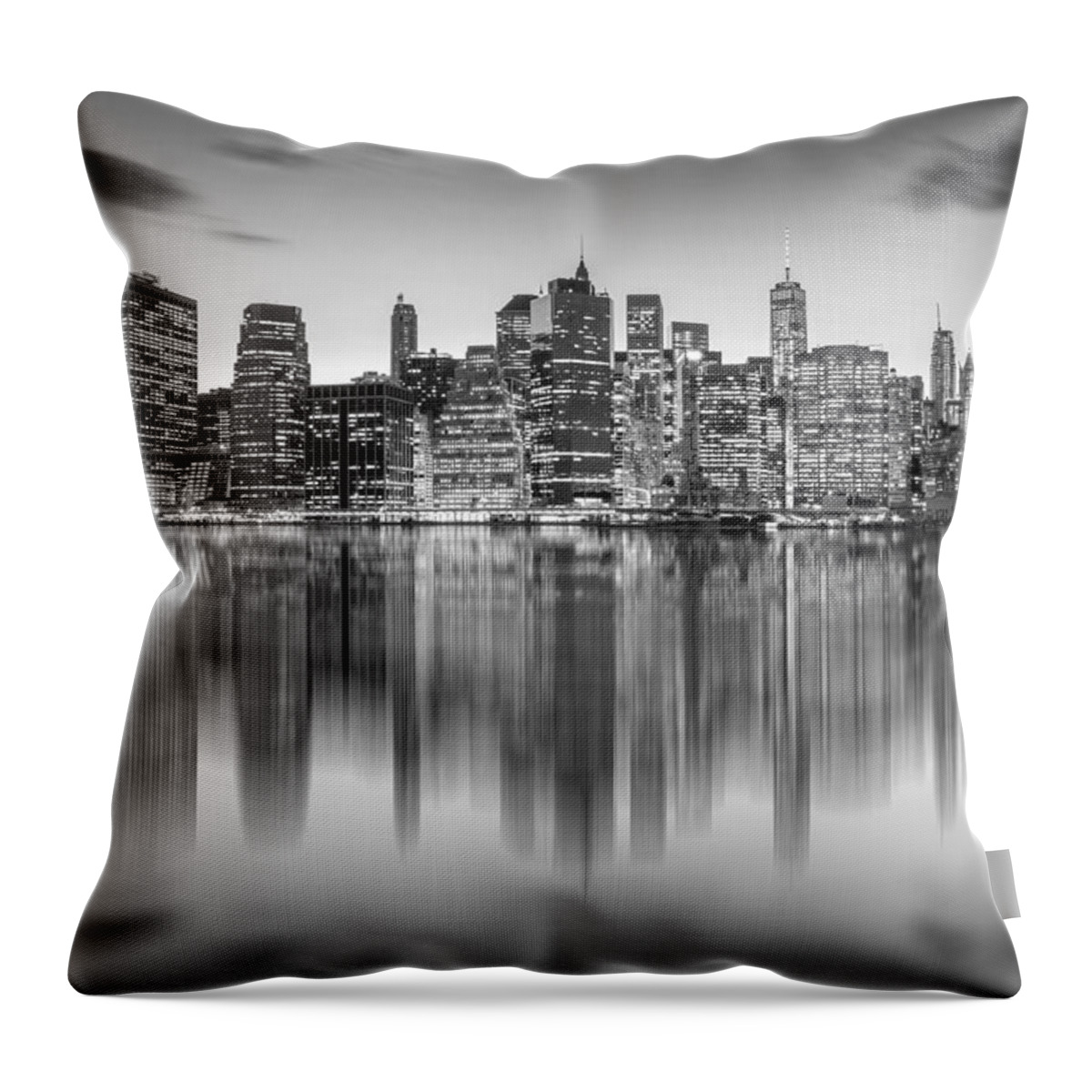 Manhattan Skyline Throw Pillow featuring the photograph Enchanted City by Az Jackson