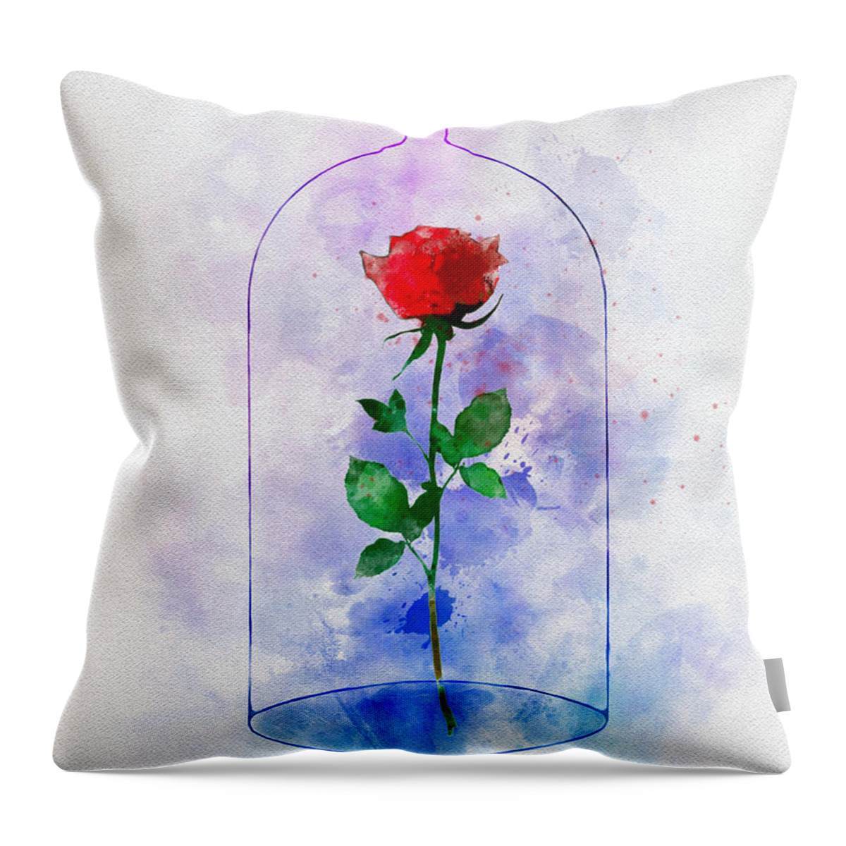 Enchanted Rose Throw Pillow featuring the mixed media Enchanted Rose by My Inspiration