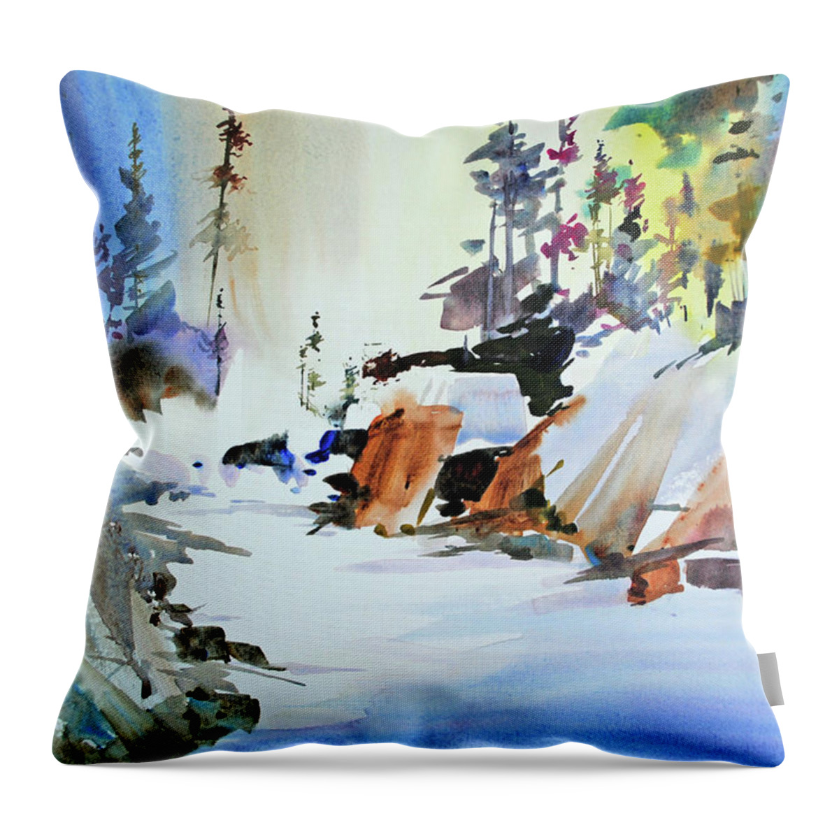 Visco Throw Pillow featuring the painting Enchanted Wilderness by P Anthony Visco