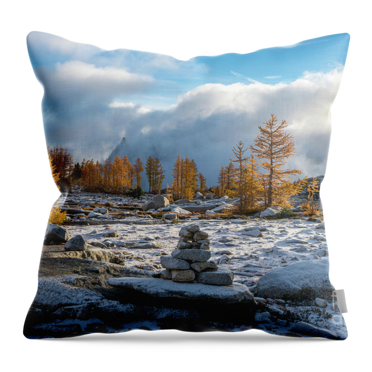 Enchantments Throw Pillow featuring the photograph Enchantments Light Snow by Mike Reid