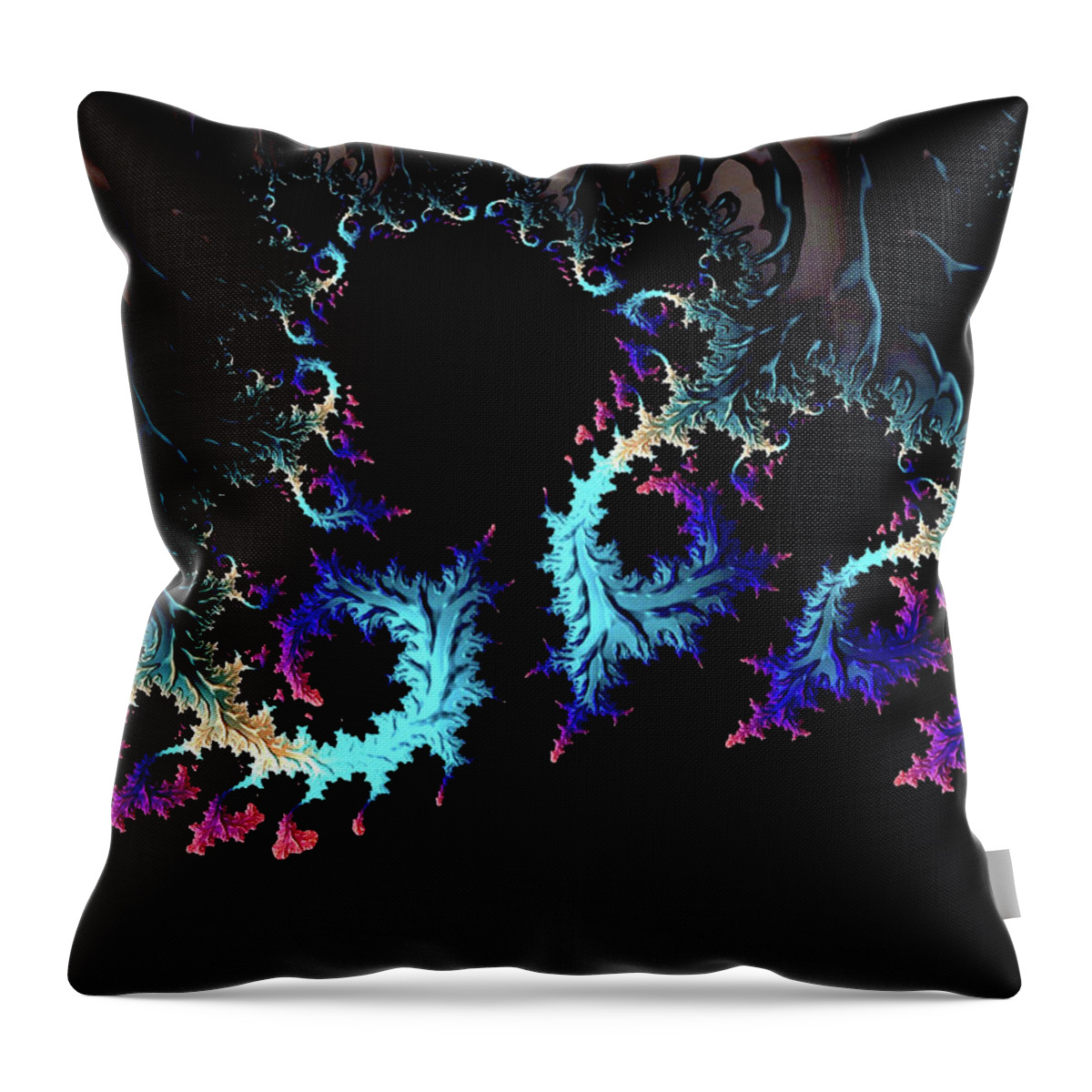 Encroaching Color Throw Pillow featuring the digital art Encroaching Color by Susan Maxwell Schmidt