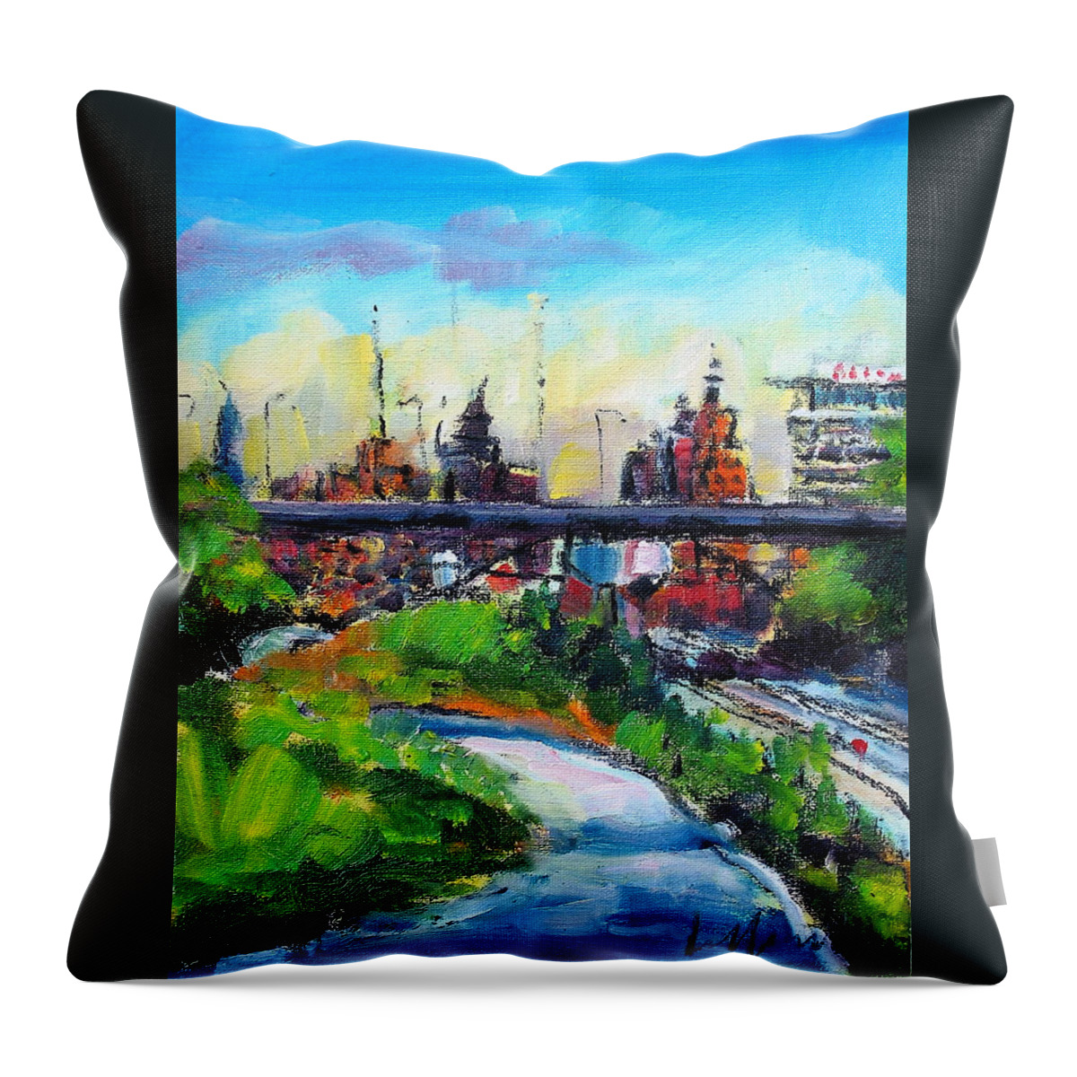 Plein Air Throw Pillow featuring the painting Encroaching Parkland by Les Leffingwell