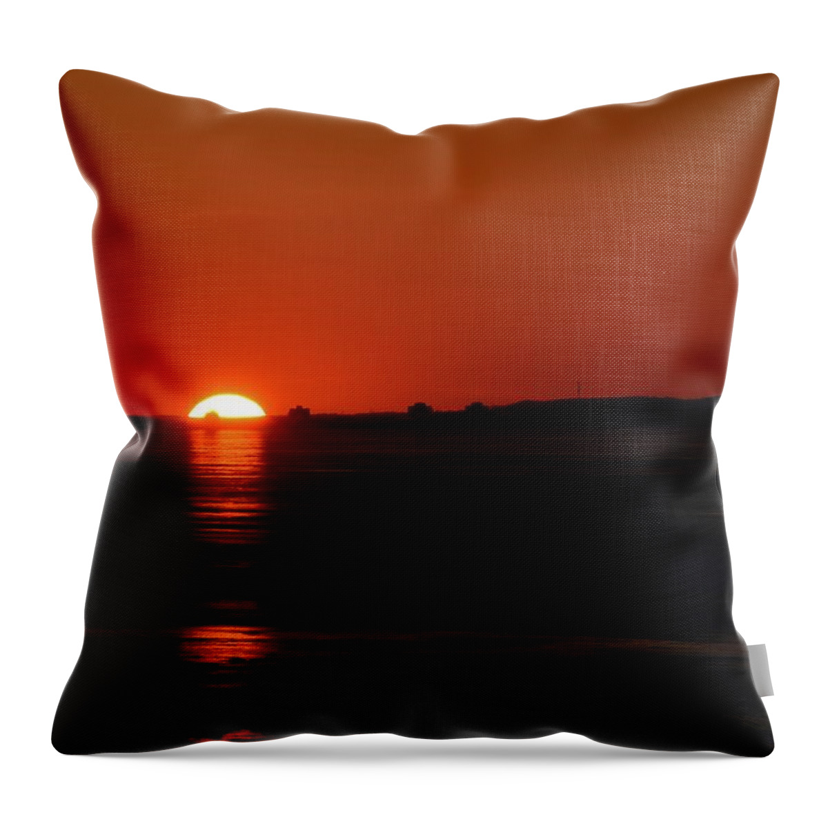 Abstract Throw Pillow featuring the photograph End Of A Clear Winter Day by Lyle Crump