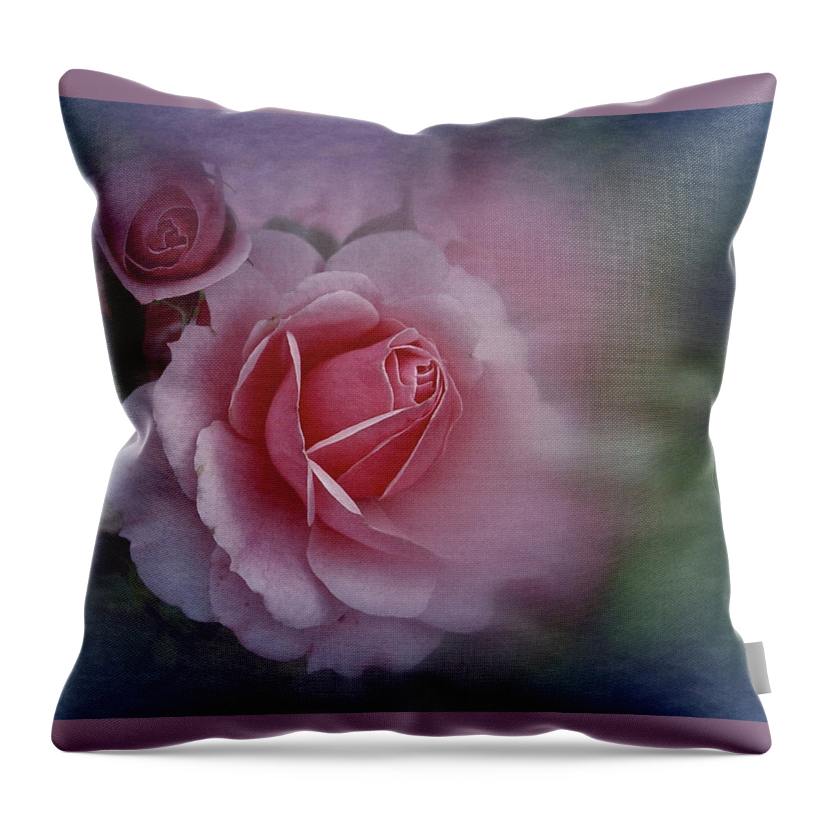 Pink Roses Throw Pillow featuring the photograph End of July 2016 Roses by Richard Cummings