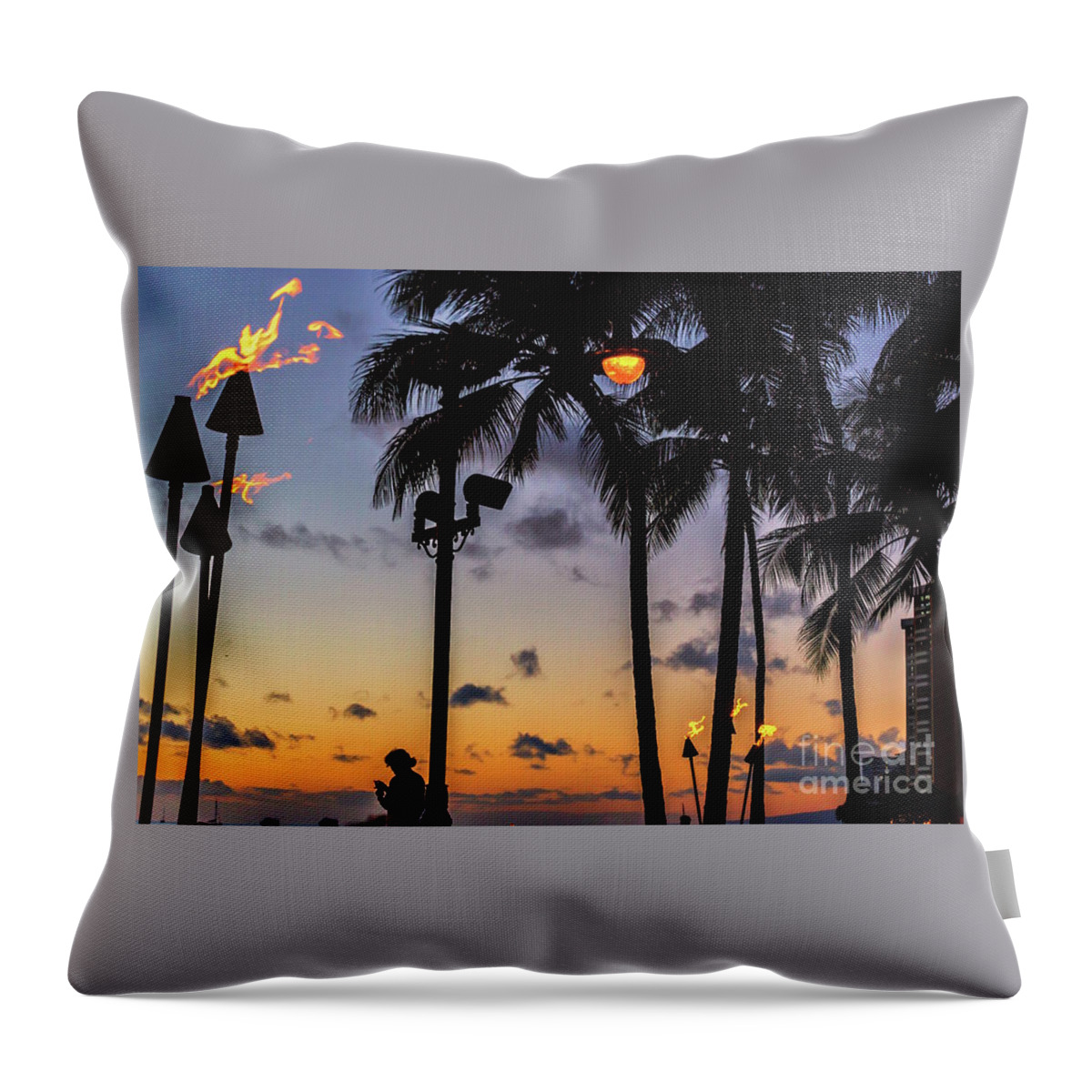Hawaii Throw Pillow featuring the photograph End of the beautiful day. Hawaii by Sal Ahmed