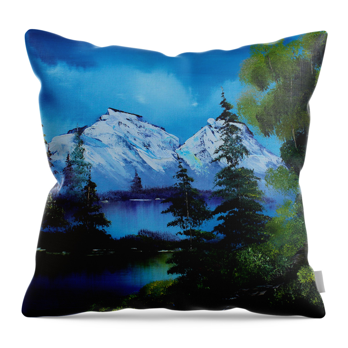  Landscape Paintings Throw Pillow featuring the painting End of Winter by Kevin Brown