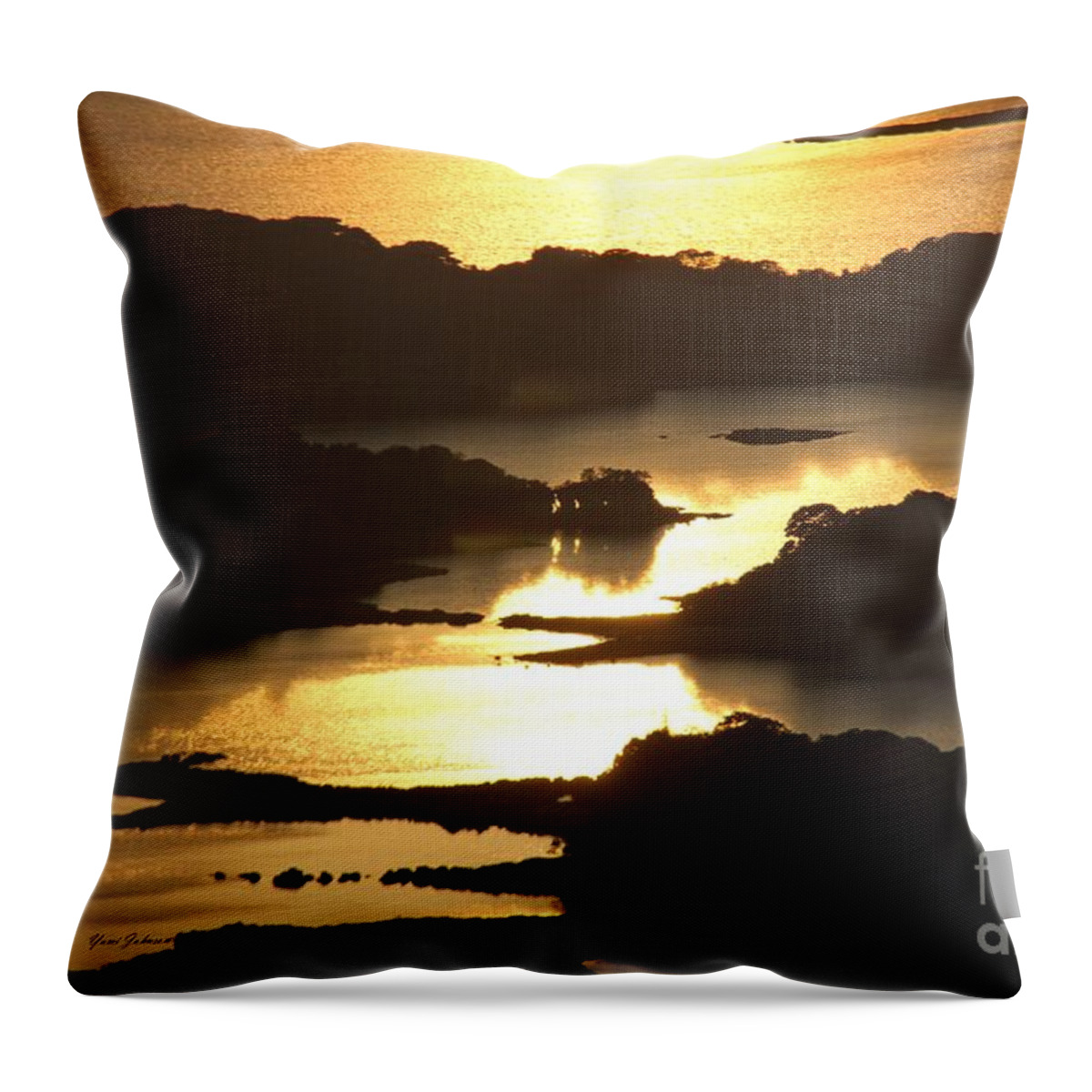Sunset Throw Pillow featuring the photograph Ending of the day 3 by Yumi Johnson