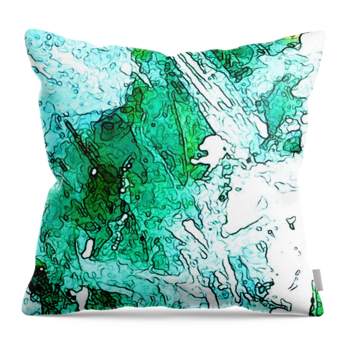 Abstract Throw Pillow featuring the digital art Endless Beginnings by Linda Mears