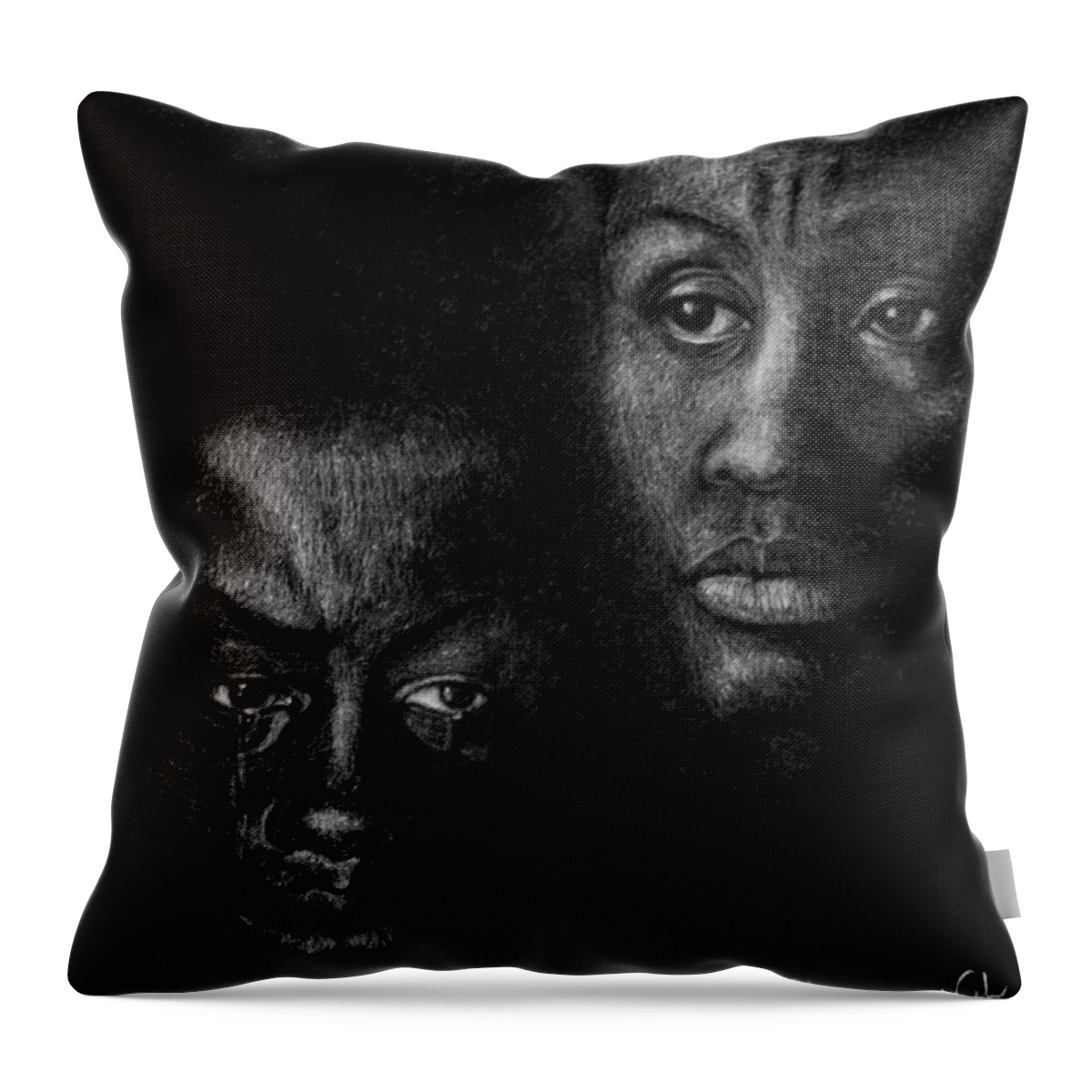 Apartheid Throw Pillow featuring the drawing Endurance by Joey Nash