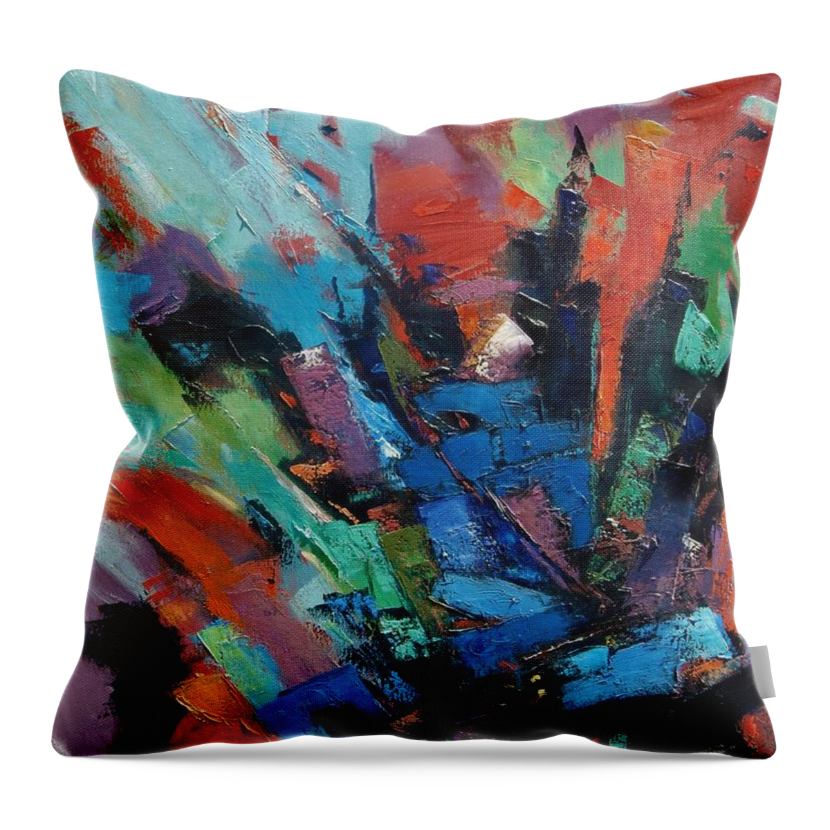 Abstract Throw Pillow featuring the painting Energy Release by Gary Coleman