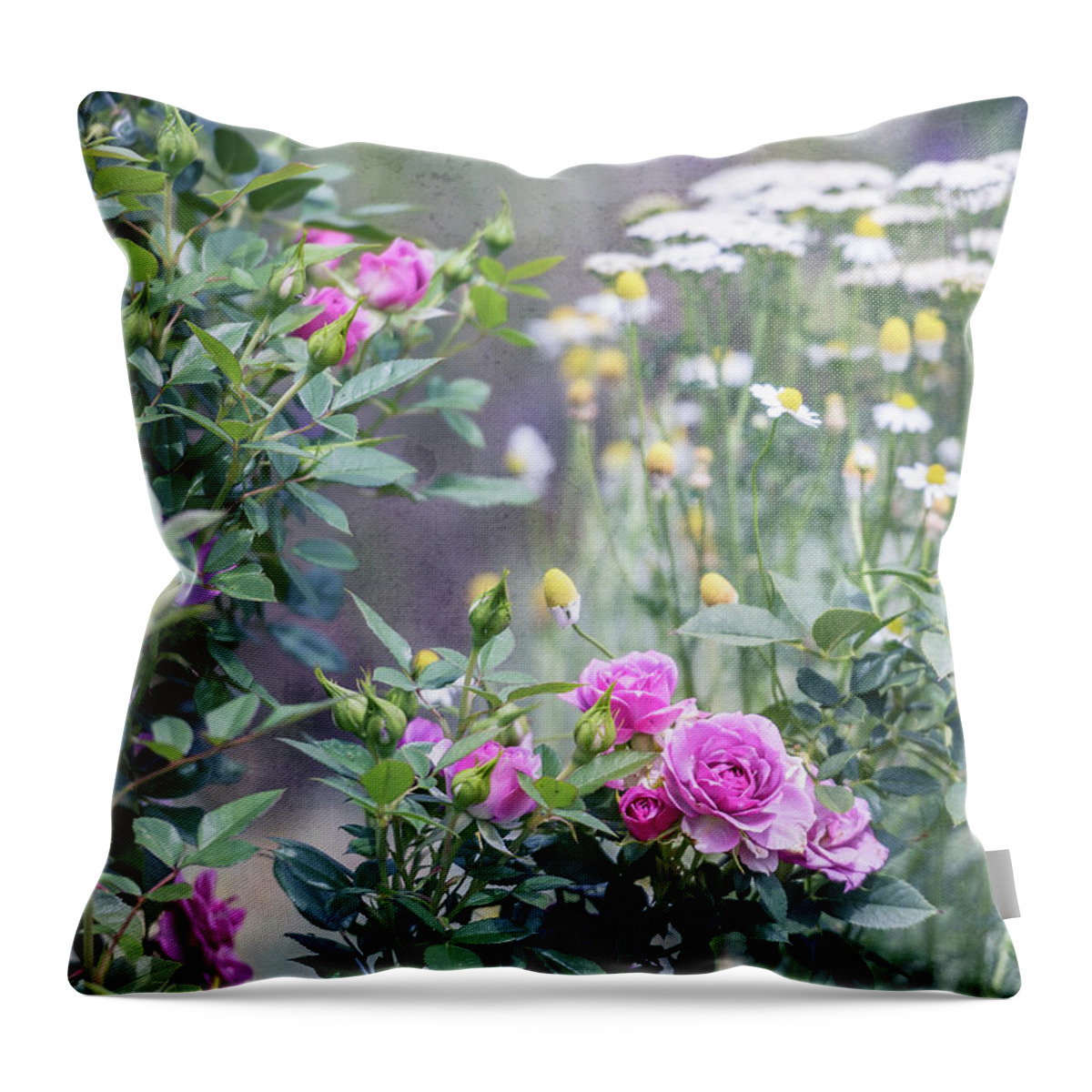 Roses Throw Pillow featuring the photograph English Garden by Jennifer Grossnickle