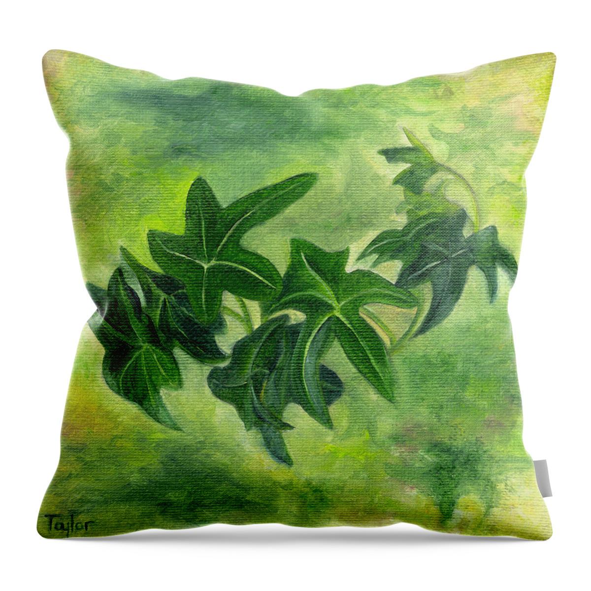 English Ivy Throw Pillow featuring the painting English Ivy by FT McKinstry