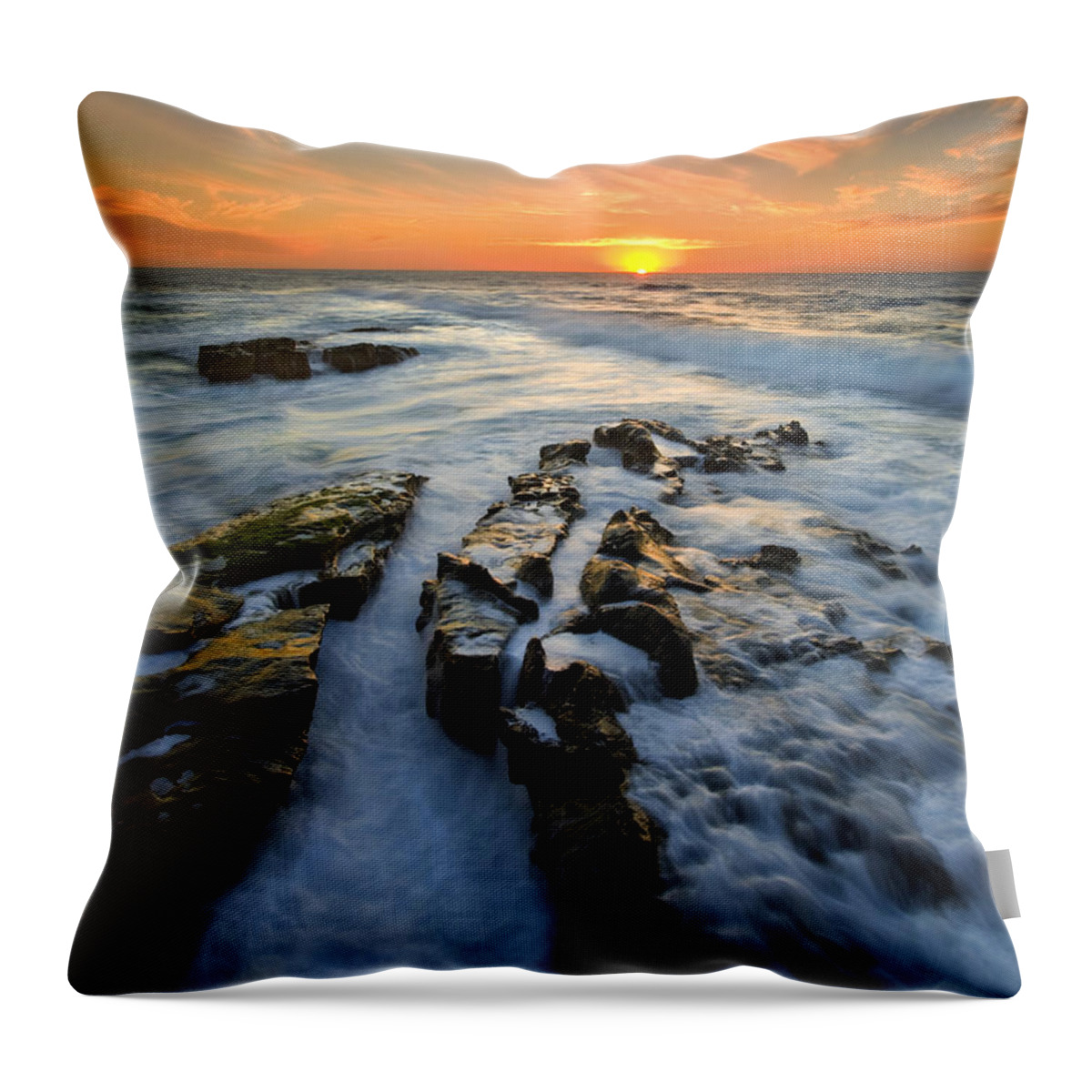 Sunset Throw Pillow featuring the photograph Engulfed by Michael Dawson