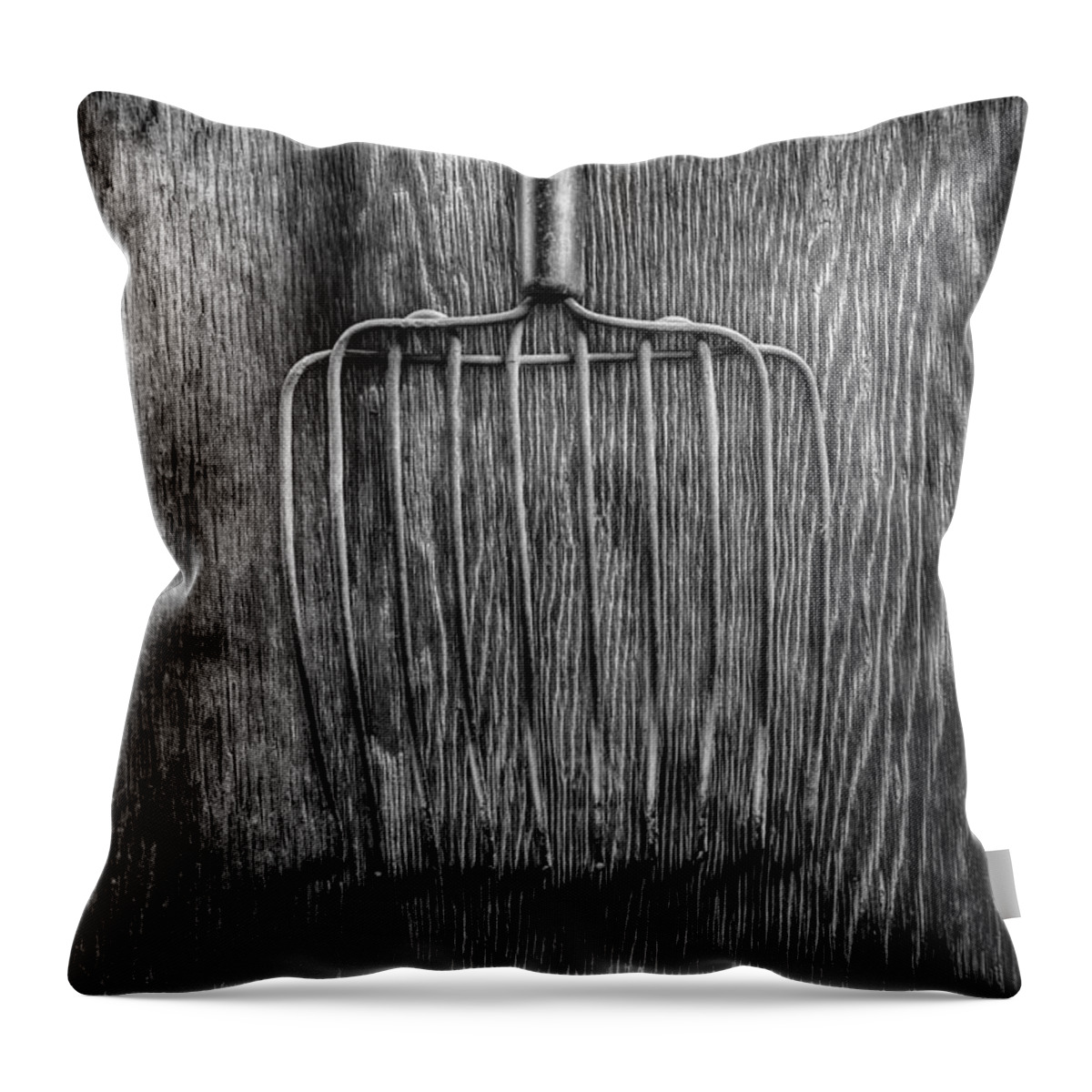 Background Throw Pillow featuring the photograph Ensilage Fork Down by YoPedro