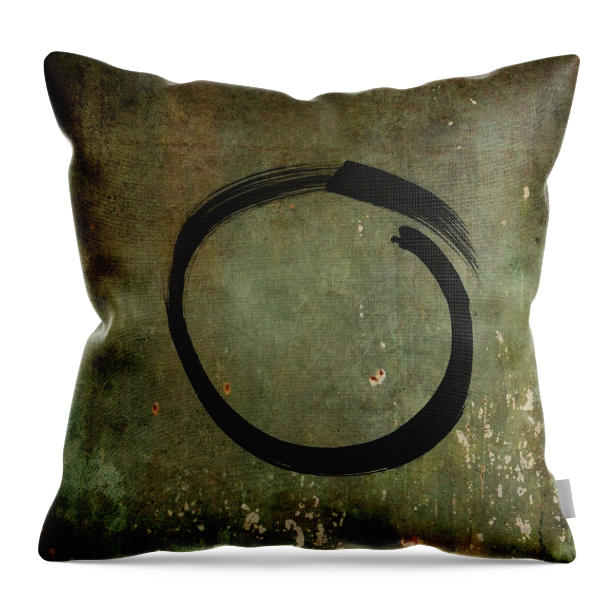 Enso Throw Pillow featuring the painting Enso #6 - As Time Goes By by Marianna Mills