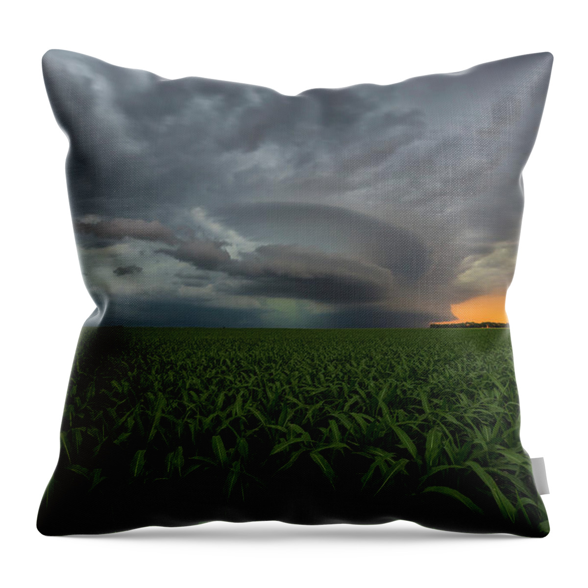 Tornado Warned Supercell Throw Pillow featuring the photograph Enterprise TWS by Aaron J Groen