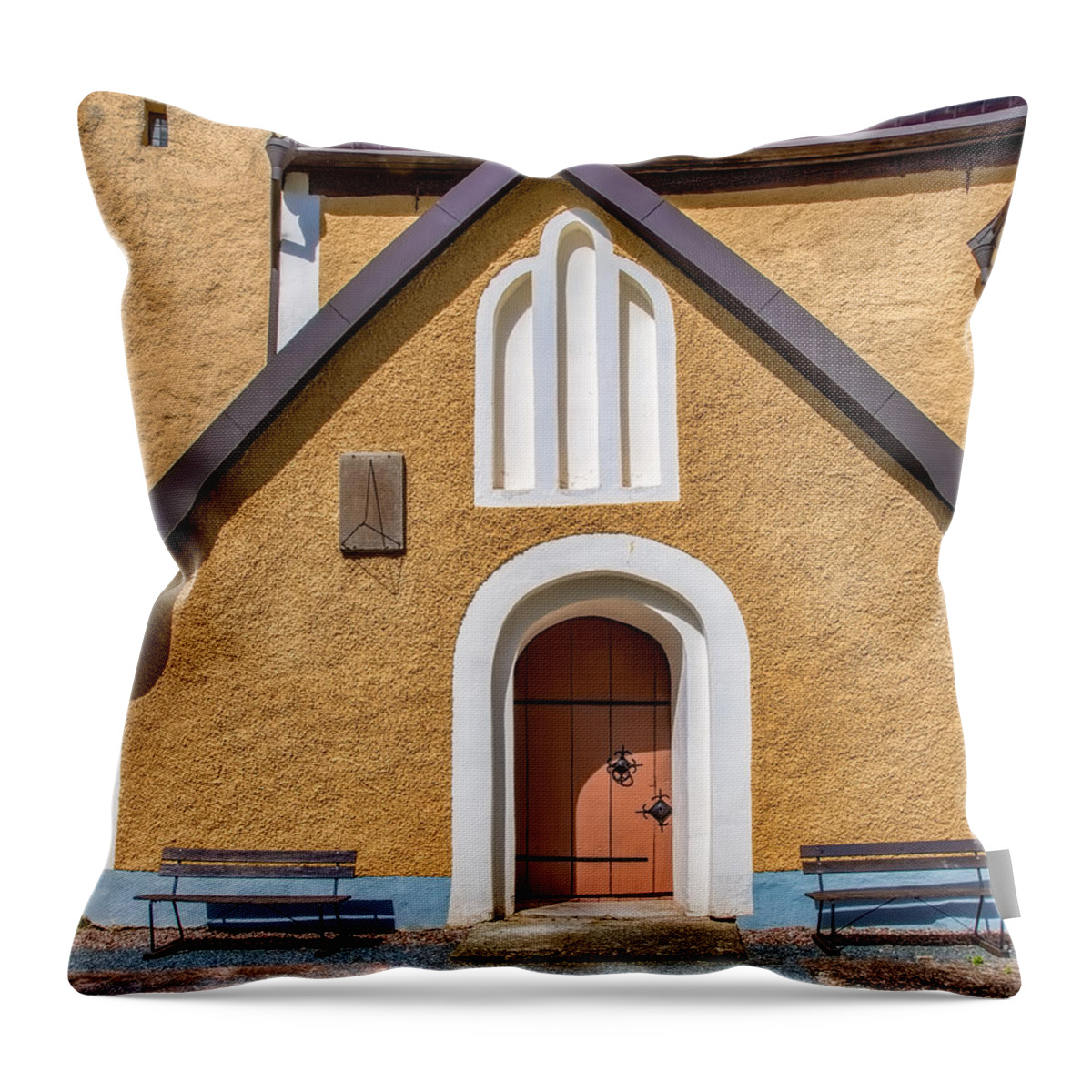 Entre Throw Pillow featuring the photograph Entre to Enkopingsnas Church May by Leif Sohlman
