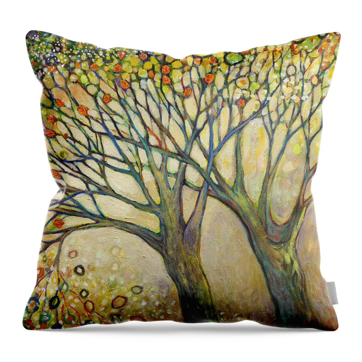 Tree Throw Pillow featuring the painting Entwined No 2 by Jennifer Lommers