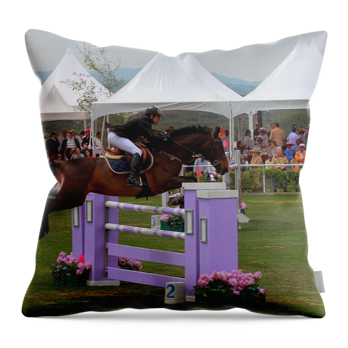 Equestrian Throw Pillow featuring the photograph Equestrian Events, San Miguel de Allende by Robert McKinstry