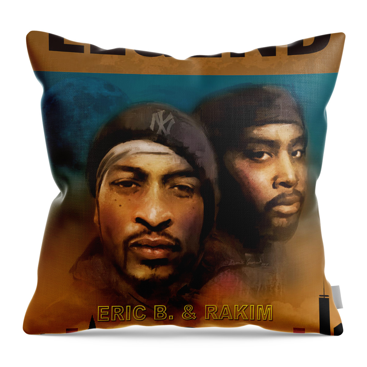 Hip Hop Throw Pillow featuring the digital art Eric B. and Rakim by Dwayne Glapion