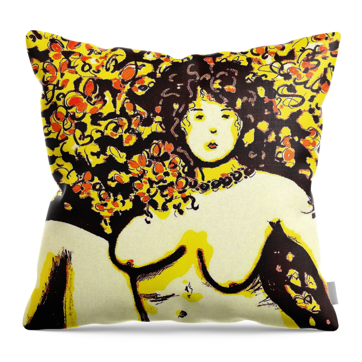 Woman Throw Pillow featuring the painting Erotic Desire by Natalie Holland