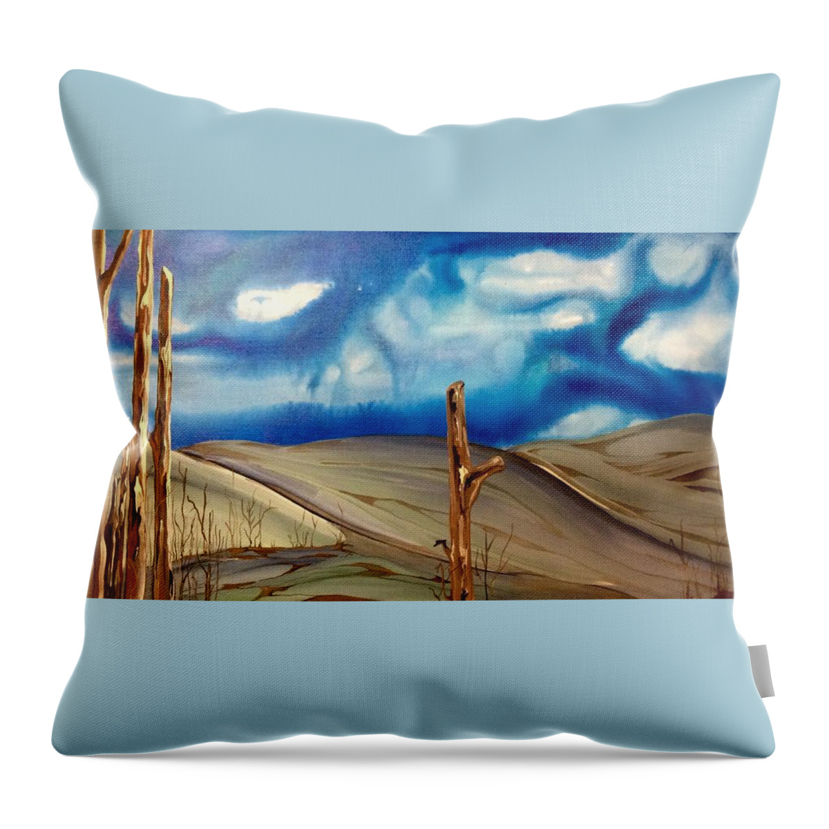 Landscape Throw Pillow featuring the painting Escape by Pat Purdy