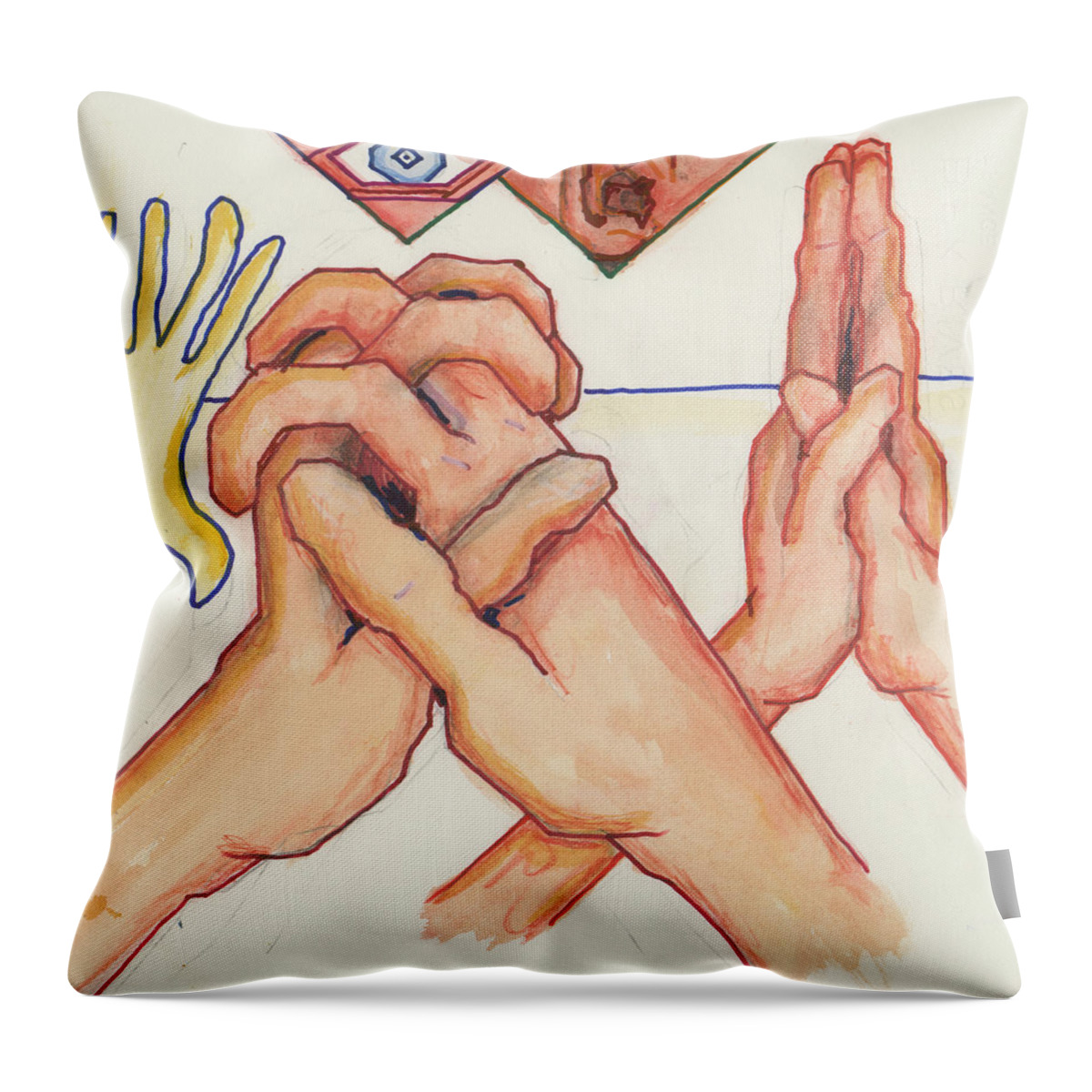 Bible Throw Pillow featuring the painting Esra Jeremias - THE WIEDMANN BIBLE page 35 by Willy Wiedmann