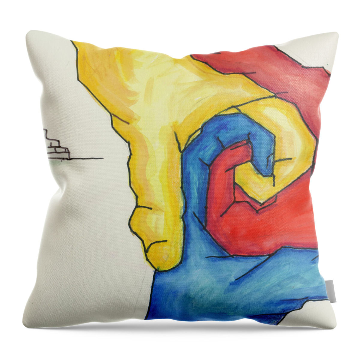 Bible Throw Pillow featuring the painting Esra Jeremias - THE WIEDMANN BIBLE page 43 by Willy Wiedmann