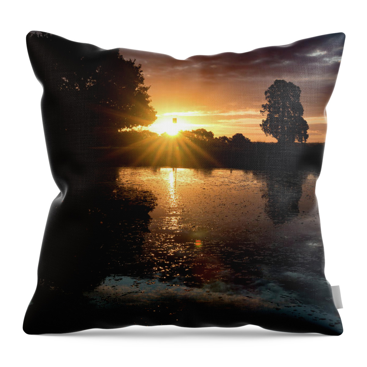 Sunrise Throw Pillow featuring the photograph Essex sunrise by Roger Lighterness