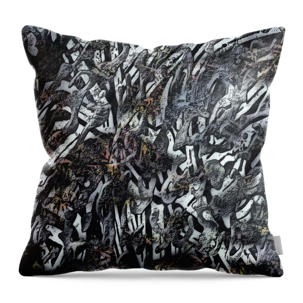 Abstract Throw Pillow featuring the digital art Etcagoes13 by Thomas Krahn