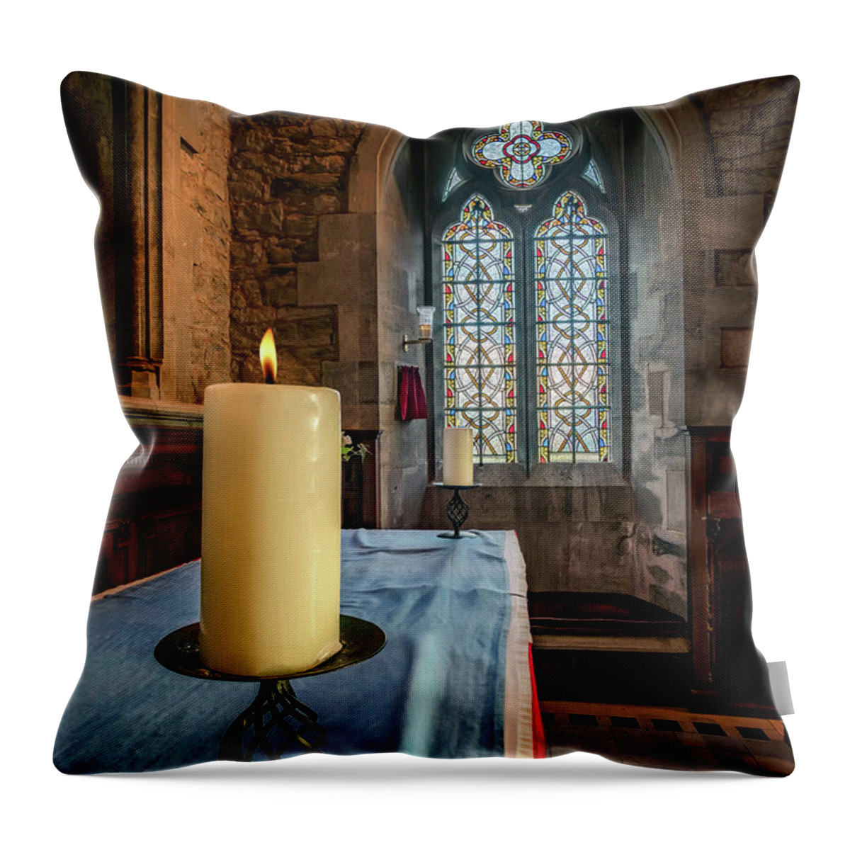 Church Throw Pillow featuring the photograph Eternal Flame by Adrian Evans