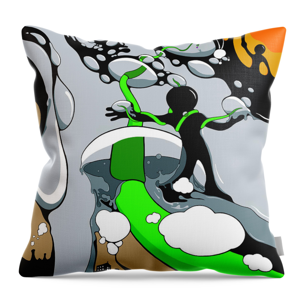 Vine Throw Pillow featuring the drawing Eternal Spring by Craig Tilley