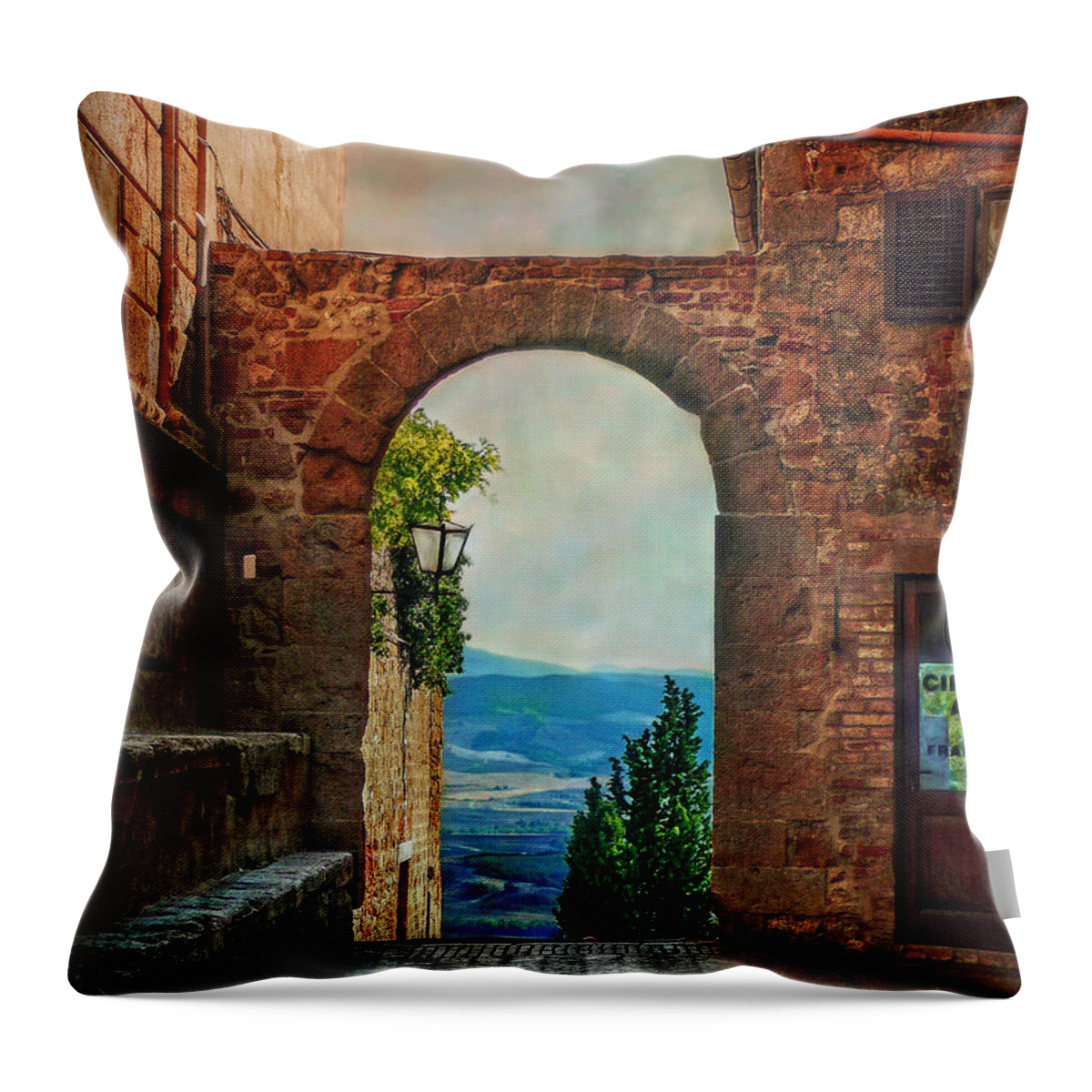 Italy Throw Pillow featuring the photograph Etruscan Arch by Hanny Heim