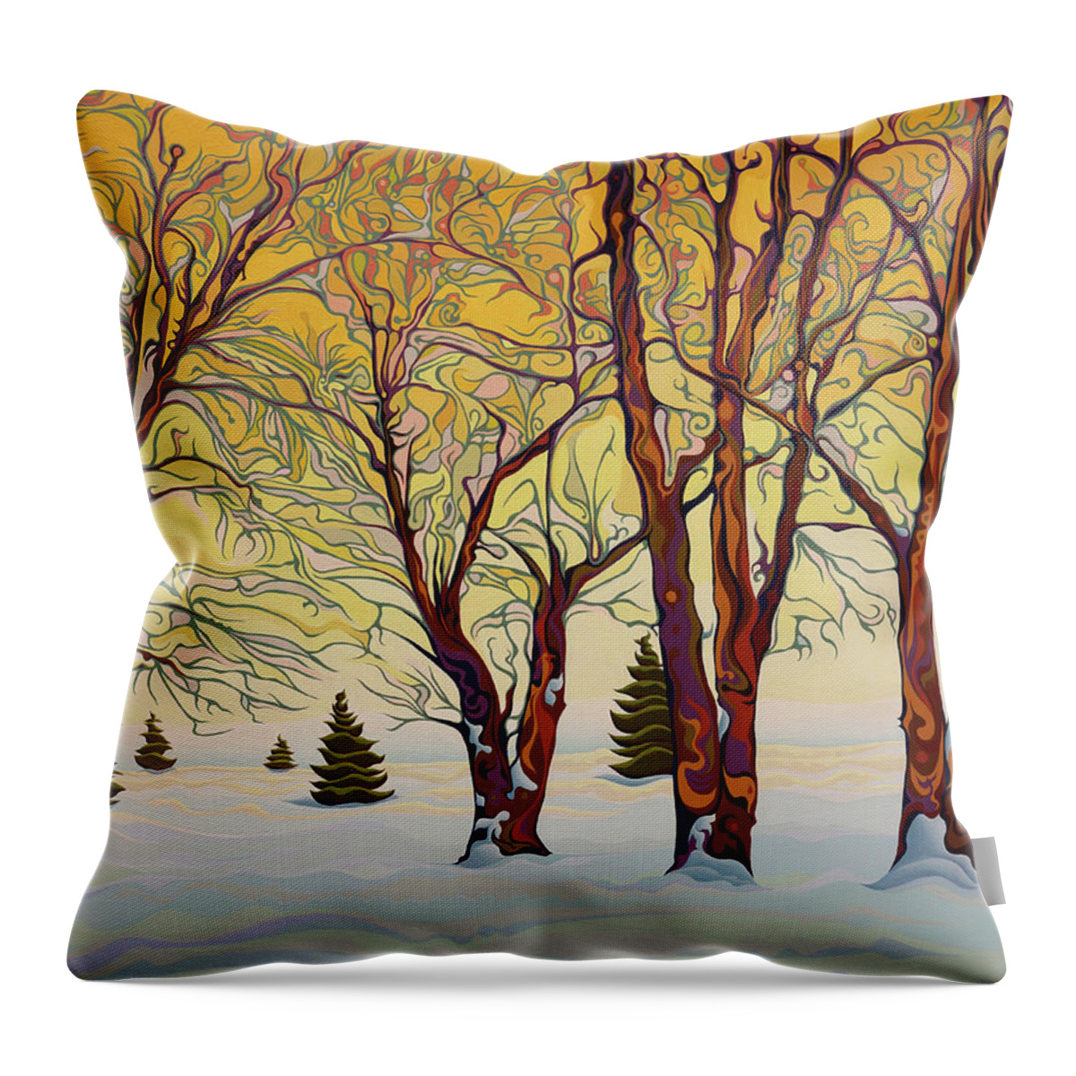 Euphoric Throw Pillow featuring the painting Euphoric TreeQuility by Amy Ferrari