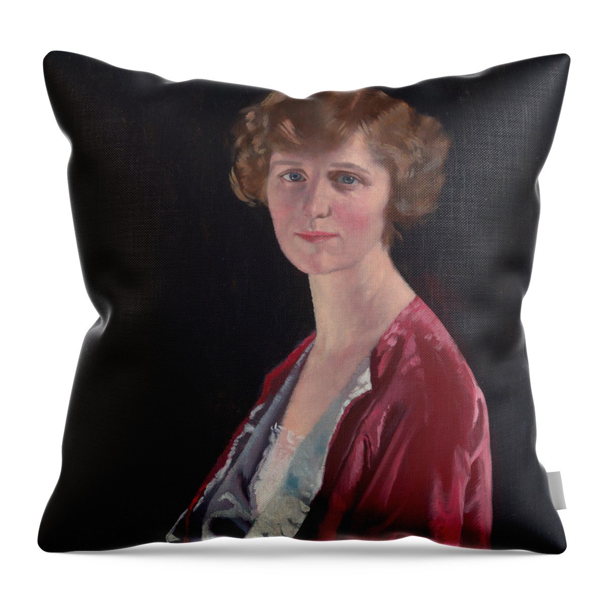 Irish Art Throw Pillow featuring the painting Evelyn Marshall Field by William Orpen