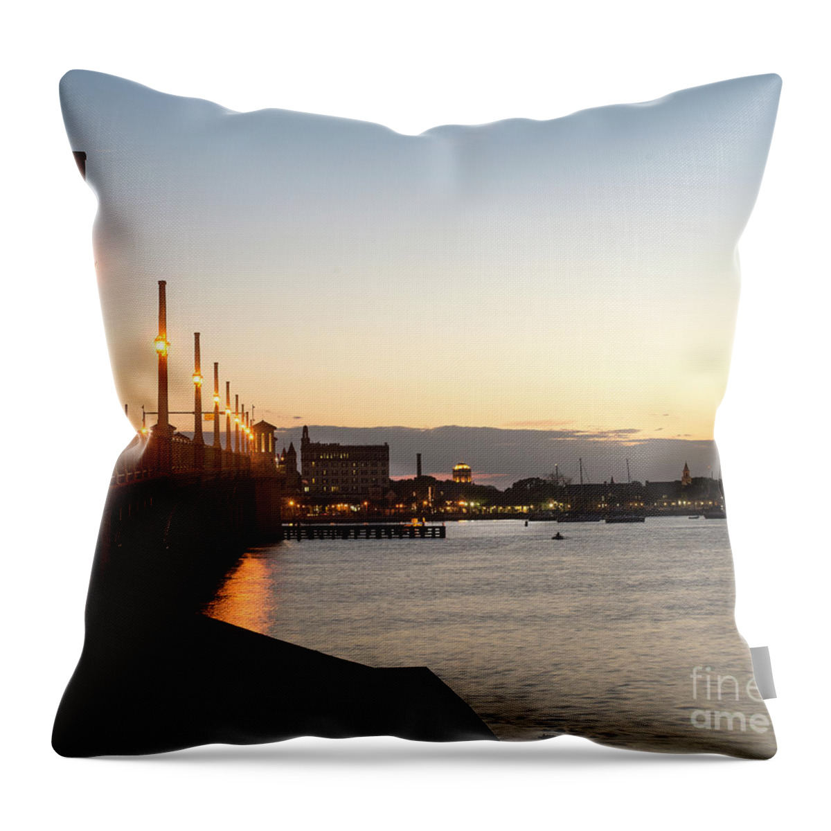 Bridge Throw Pillow featuring the photograph Evening at St.Augustine by Timothy OLeary