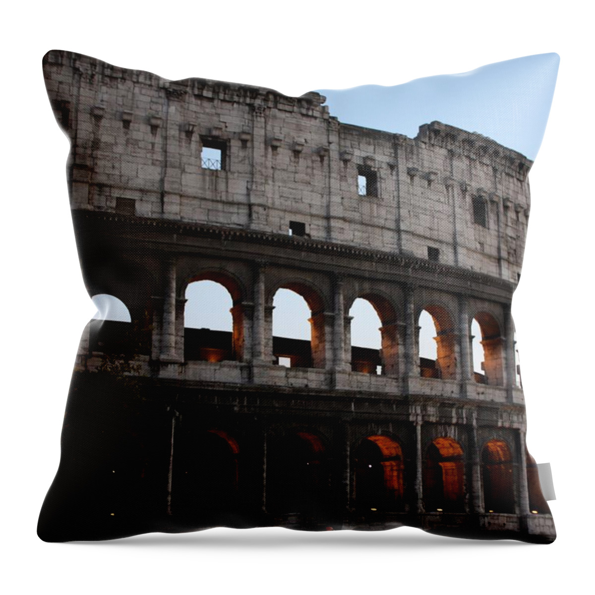 Rome Throw Pillow featuring the photograph Evening light in Rome by Pat Purdy