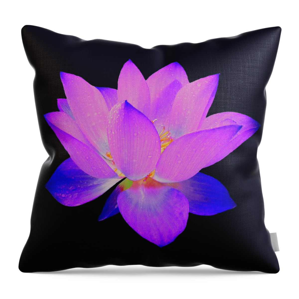 Lotus Throw Pillow featuring the painting Evening Purple Lotus by David Dehner