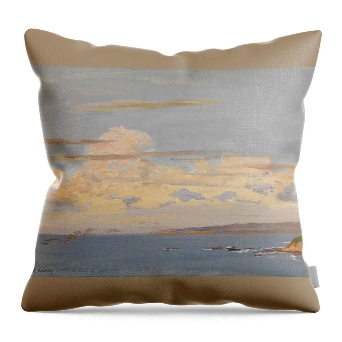 Sir John Lavery Throw Pillow featuring the painting Evening Tangier by MotionAge Designs