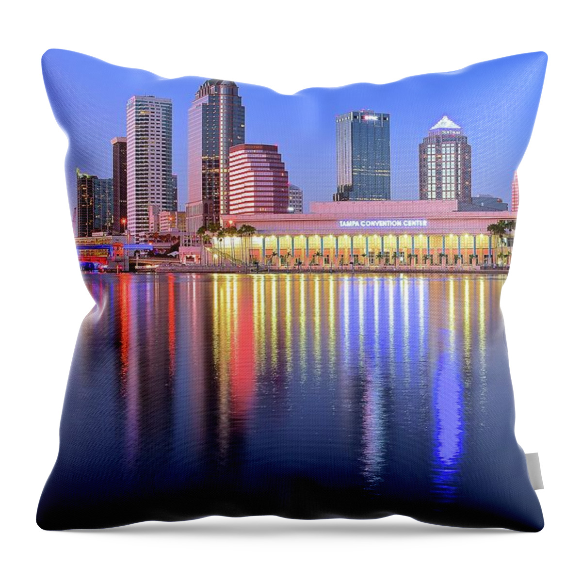 Tampa Throw Pillow featuring the photograph Evening Time in Tampa by Frozen in Time Fine Art Photography