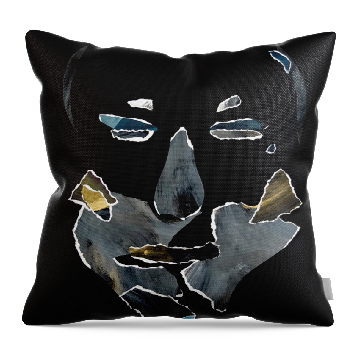 Face Throw Pillow featuring the mixed media Every life is a moment in time by Jolly Van der Velden
