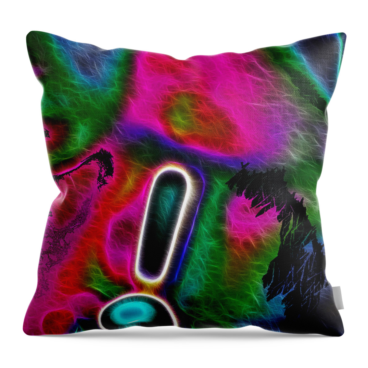 Exclamation Mark Throw Pillow featuring the digital art Exclamation Mark by Maciek Froncisz