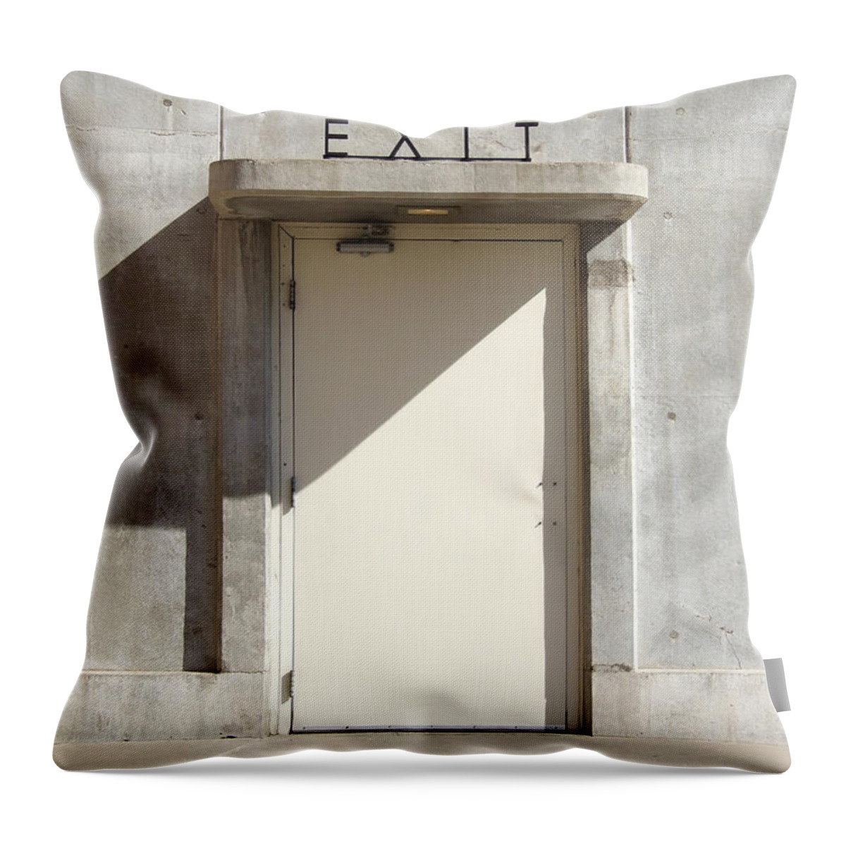 Exit Throw Pillow featuring the photograph Exit by Mike McGlothlen
