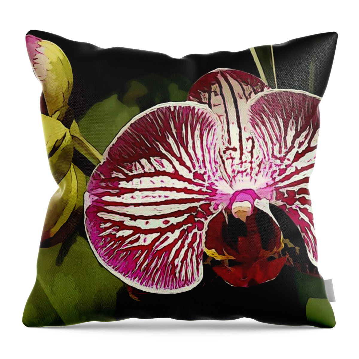 Orchid Throw Pillow featuring the photograph Exotic Petals by Jean Connor