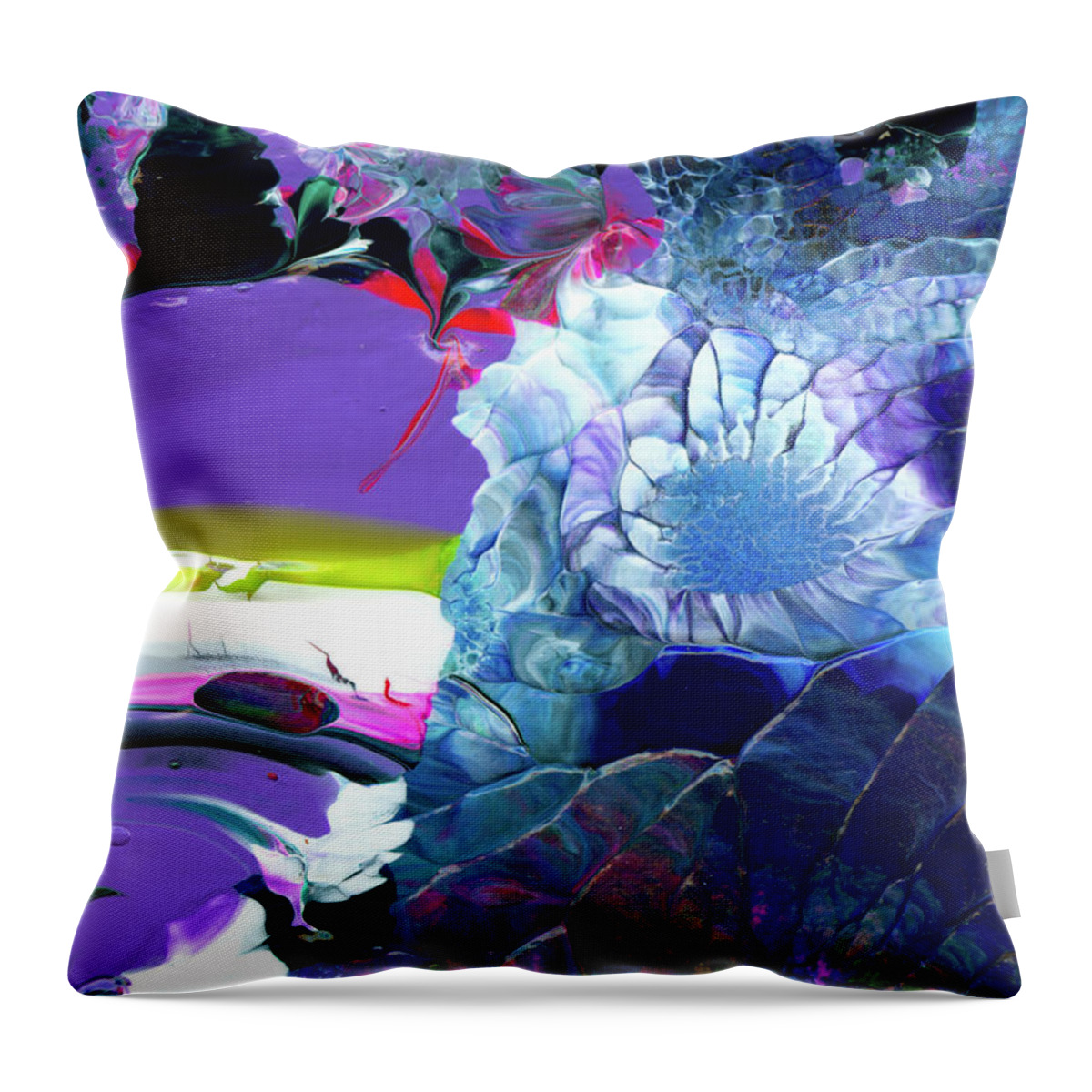 Exotic Throw Pillow featuring the painting Exotic White Rose Island by Nan Bilden