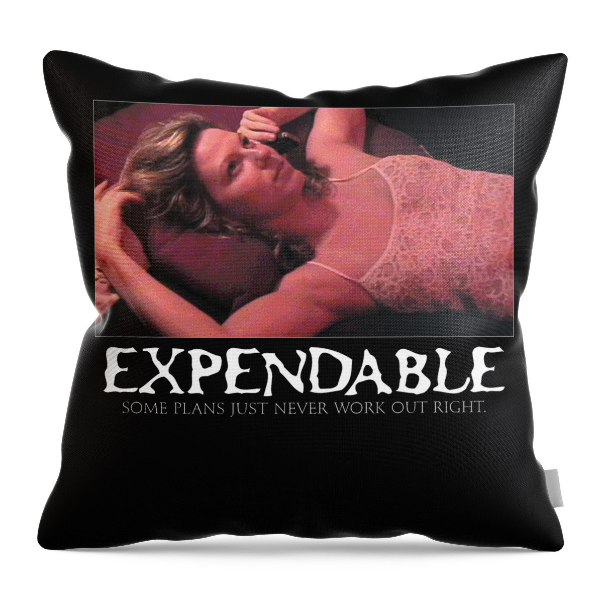Movie Throw Pillow featuring the digital art Expendable 4 by Mark Baranowski