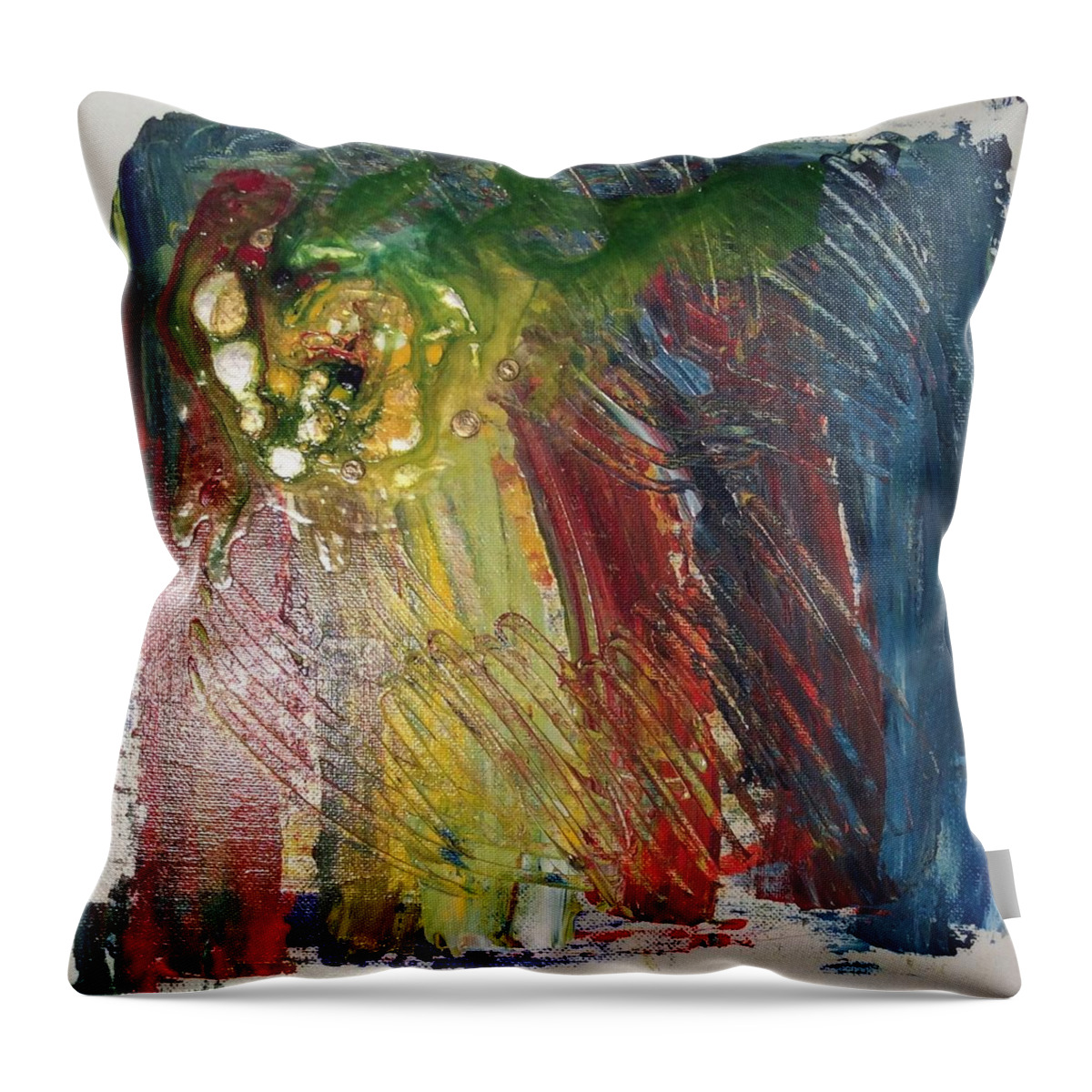 Abstract Throw Pillow featuring the mixed media Experiment # 10 by Sharon Cromwell