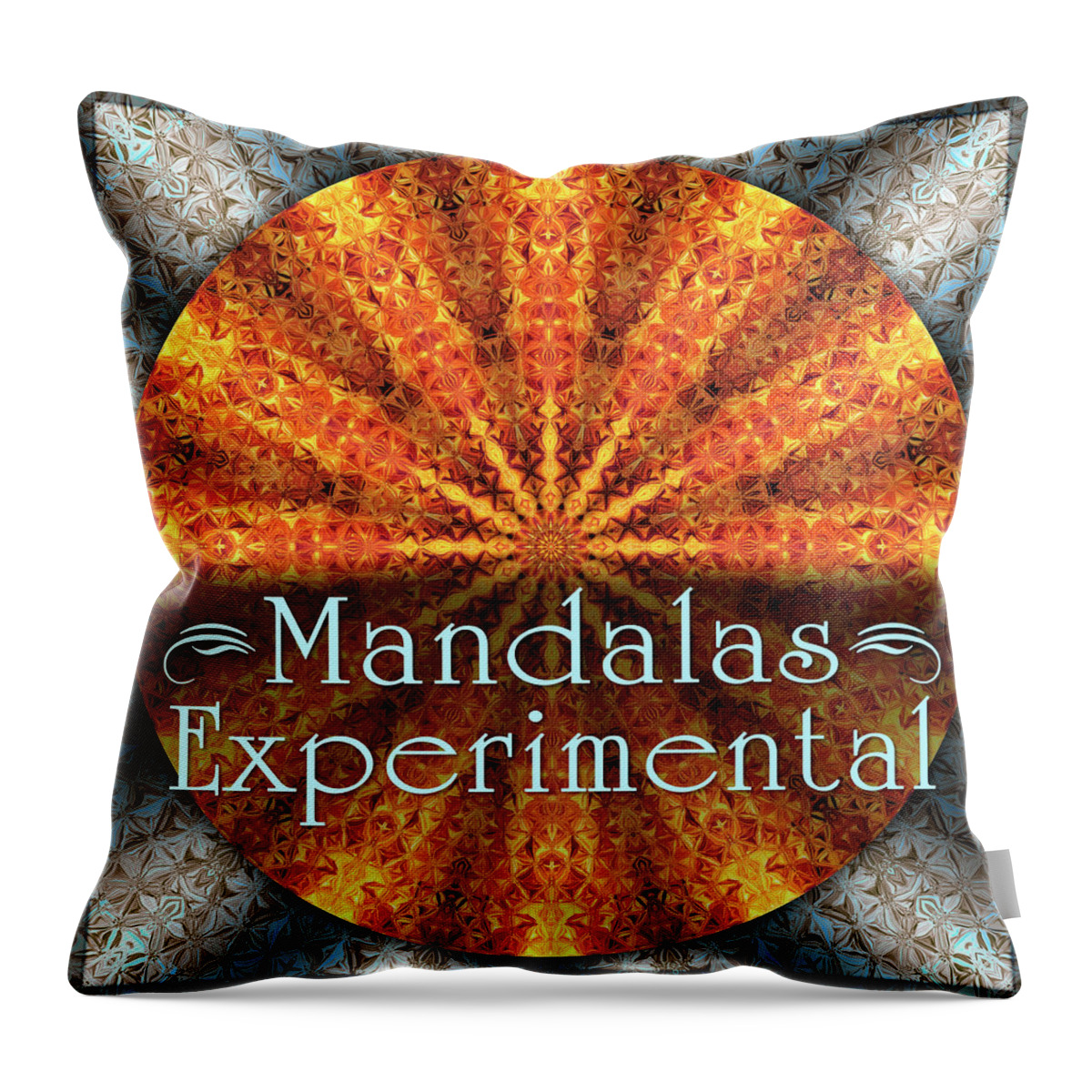 Sign Throw Pillow featuring the digital art Experimental Mandalas by Becky Titus
